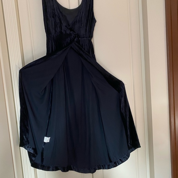 VINTAGE 90s MONDI BLACK WRAP SLEEVES DRESS Sz 40 . - Picture 14 of 16